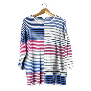 Blue and Red Stripe j,jill Sweater XL
